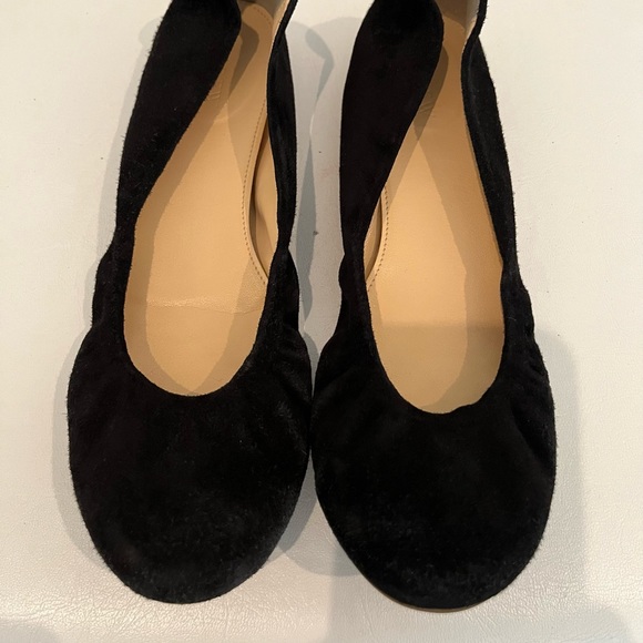 J Crew black ballet suede flats size 8 1/2